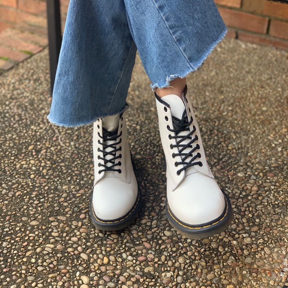 White Dr. Martens Boots
